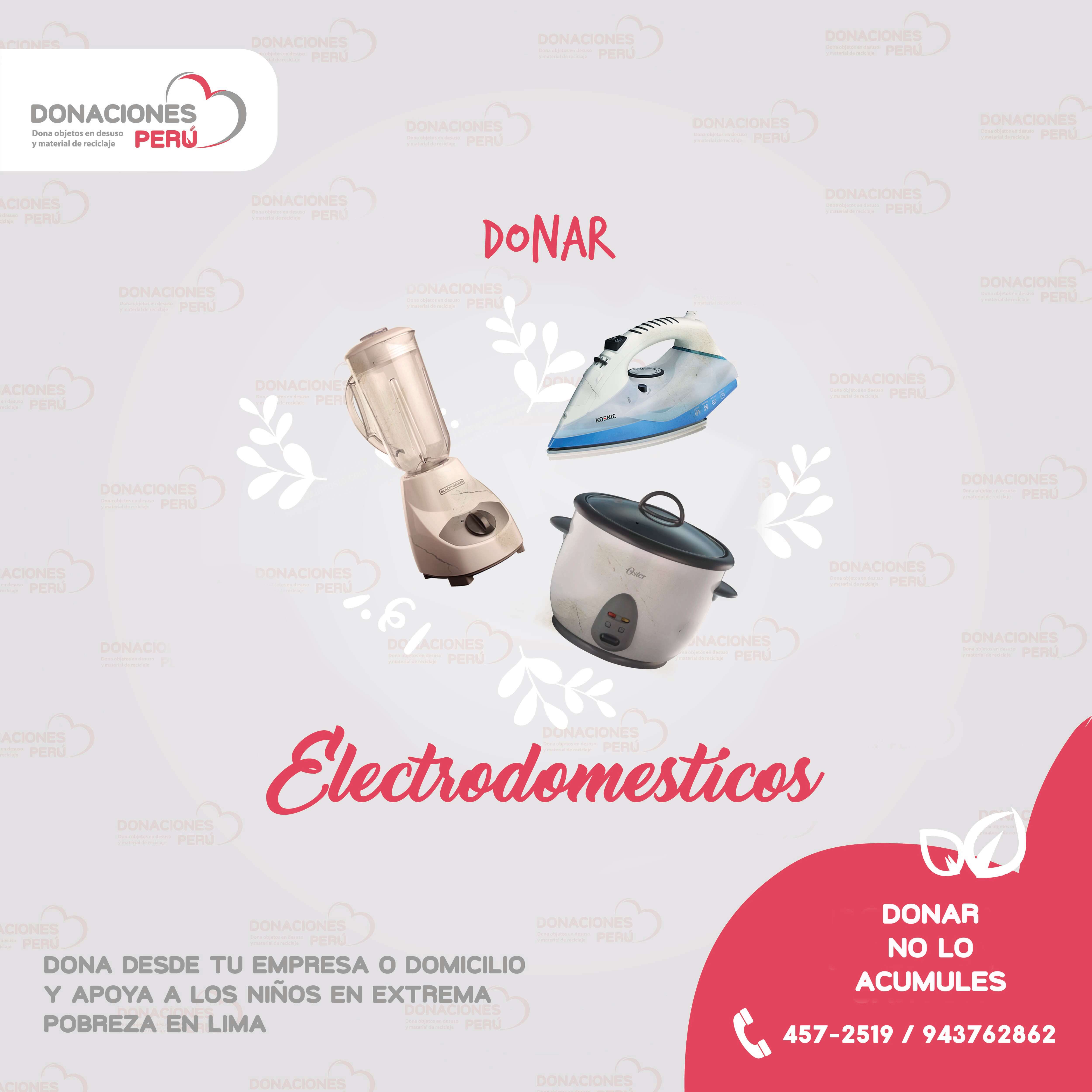 Donaciones Electrodomésticos Donaciones Perú